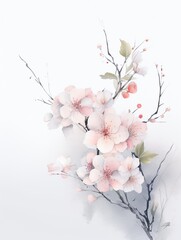 Detailed Korean watercolor painting featuring cute and random elements, 3D render, illustration, minimalist