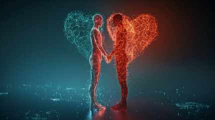 Image of people's pulse rates when they are in love. ,love, graphics