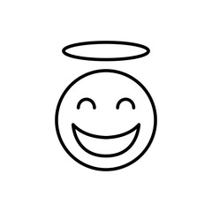Angel smile outline icons, minimalist vector illustration ,simple transparent graphic element .Isolated on white background