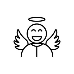 Angel outline icons, minimalist vector illustration ,simple transparent graphic element .Isolated on white background