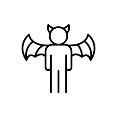 Devil outline icons, minimalist vector illustration ,simple transparent graphic element .Isolated on white background
