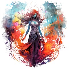 Abstract Colorful Illustration of a Hulder on a White Background