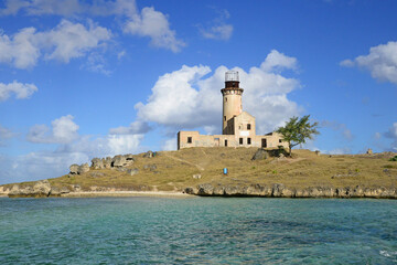 Mauritius, picturesque lighthouse island in Mahebourg aera