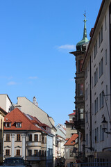 Architecture of Old town of Bratislava, Slovakia. Beautiful city on spring day. Travelling Europe concept. 