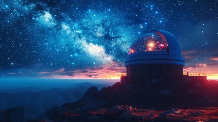 Celestial observatory with constellations aligning to form ancient symbols in the night sky - obrazy, fototapety, plakaty