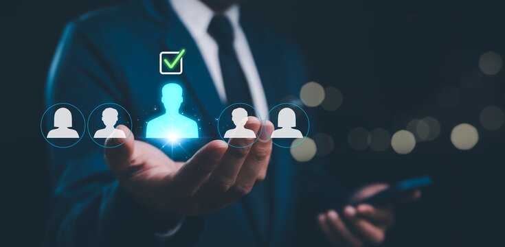 Customer relationship, marketing segmentation concepts. Customer service management and care, patron protection, customer personalization, Human resources, CRM, data mining and social media concept.