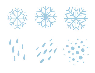 Set of blue snowflakes icon vector illustration isolated on white background