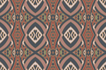 Ethnic Ikat tropical seamless pattern. Motif ethnic handmade beautiful Ikat art.Ikat ethnic tribal, boho colors seamless wallpaper. Abstract traditional.