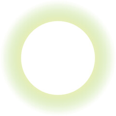 Shining circle frame with light green isolated on transparent background.
