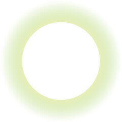 Shining circle frame with light green isolated on transparent background.