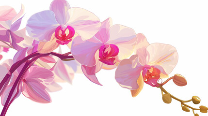 Fototapeta na wymiar Flor roxa no fundo branco - Ilustração