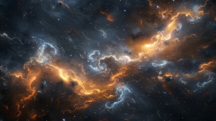Space backgound with light stars around galaxy and cosmos - obrazy, fototapety, plakaty