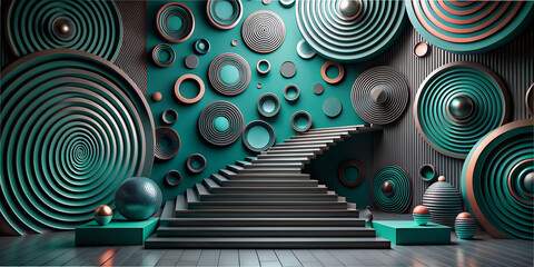 abstraction, 3D, design, figures wallpaper, art. texture, geometry, style, idea, , generated by AI, texture, color shapes,