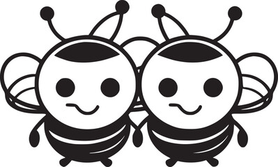 Fototapeta premium cute bee cartoon and heart sign symbol on white background vector illustration