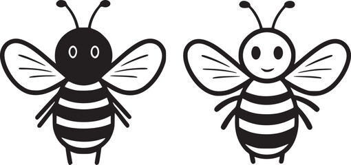  cute bee cartoon and heart sign symbol on white background vector illustration