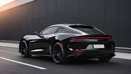 brand-less generic concept car in black