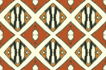 Ethnic Ikat tropical seamless pattern. Motif ethnic handmade beautiful Ikat art.Ikat ethnic tribal, boho colors seamless wallpaper. Abstract traditional.