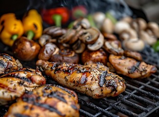 barbecue with chicken