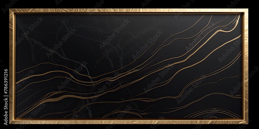 Poster gold frame against a black background with ample space for text.