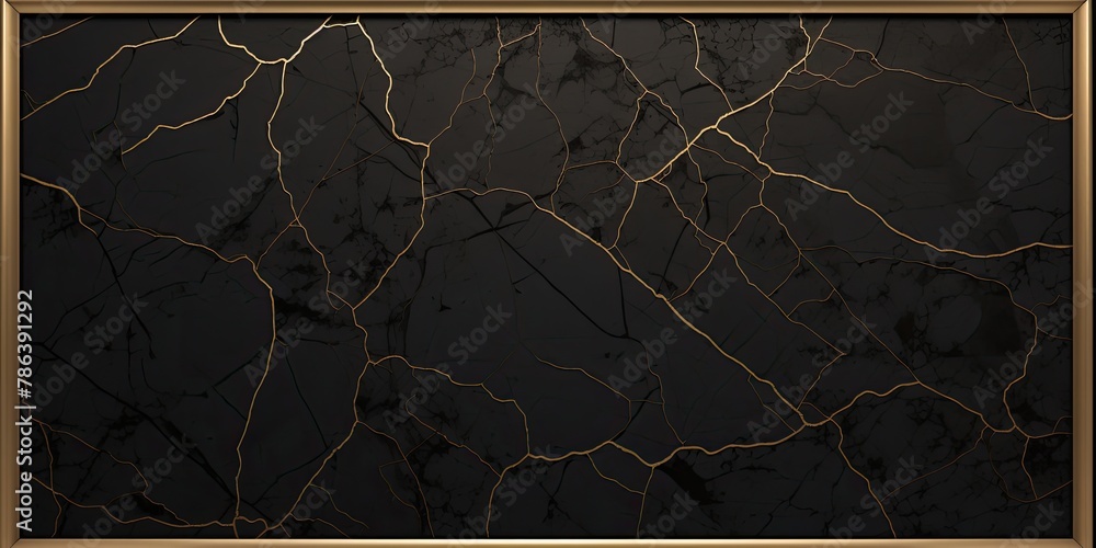 Poster gold frame against a black background with ample space for text.