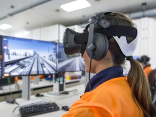 Hands-on skills development through virtual reality job training simulation for immersive learning experiences.