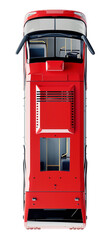 Red Bus. Public Transport Mock-up. Top View Template. Ai Generative