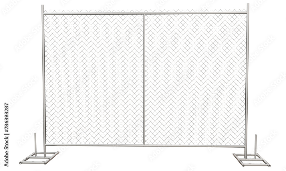 Poster portable construction barrier: highlight temporary security for construction sites with this 3d rend