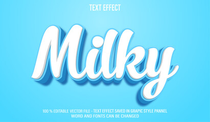 Milky 3d editable text effect style