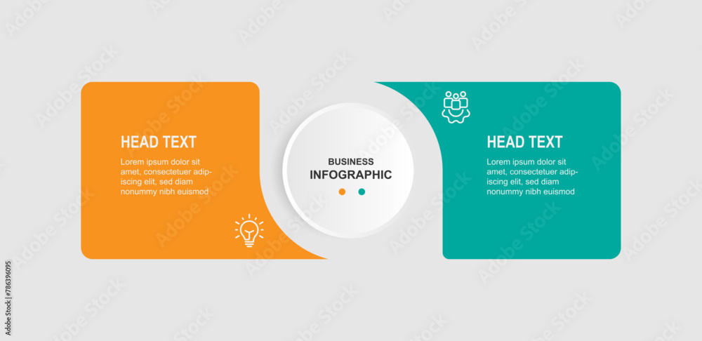 Poster two step layout design for infographic template