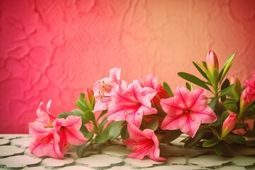 pink tulips on wooden background made by midjourney