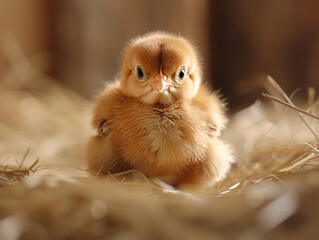 A small chicken is depicted in the environment.