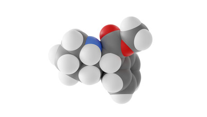 methylphenidate molecule, cns stimulant, molecular structure, isolated 3d model van der Waals
