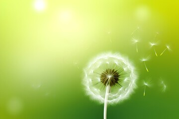 dandelion on green background made by midjourney