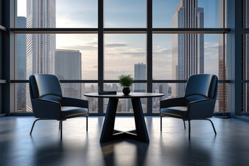 Contemporary office interior with view on downtown