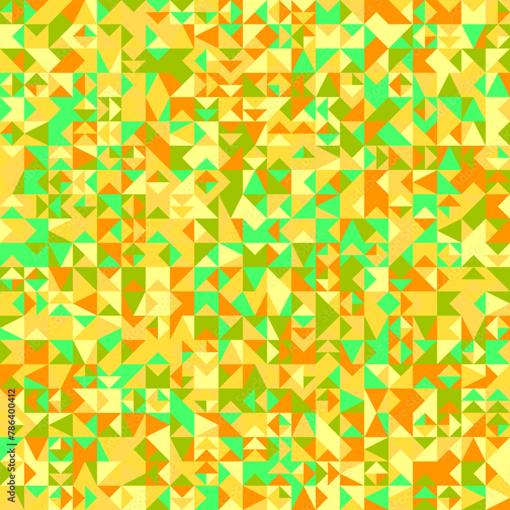 Poster random chaotic geometrical mosaic pattern background - colorful abstract vector design from triangle