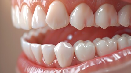 Detailed Close-Up of Teeth and Gums Revealing Whitening Strip Treatment
