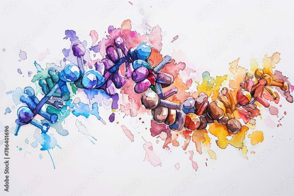 Aufkleber a painting featuring vibrant and colorful paint splattered on a clean white background, creating a d
