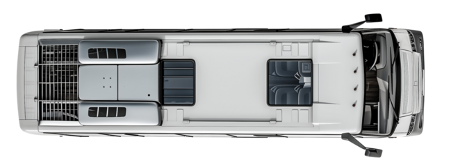 White Public Bus. Masterplan And Urban Planning Realistic Template. Ai Generative