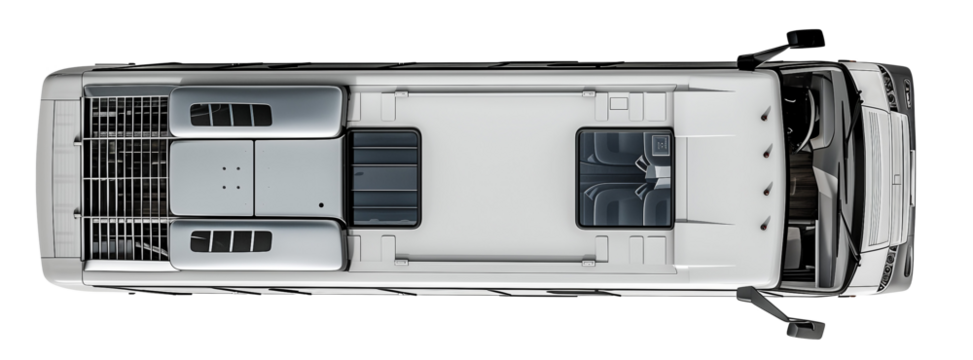 White Public Bus. Masterplan And Urban Planning Realistic Template. Ai Generative