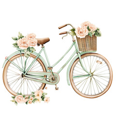 Watercolor Bicycle Illustration PNG, Transparent Background, Clipart	