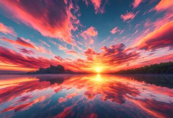 Fototapeta premium Sea landscape over the blue mountain in sunset. Summer travel vacation concept. Natural day view