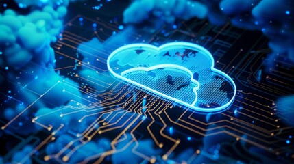 Cloud Shaped Like a Computer Chip