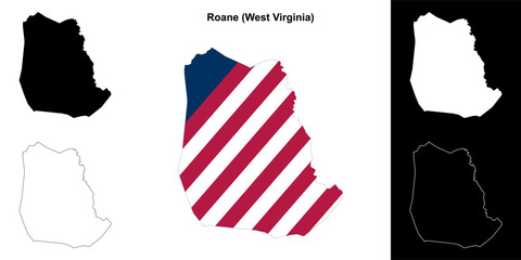 Roane County (West Virginia) outline map set