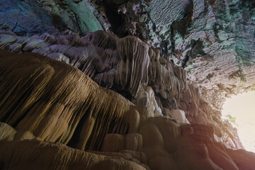 landscape of Nok Nang Aen Cave at Lam Khlong Ngu National Park, Kanchanaburi, Unseen in Thailand - 786404215