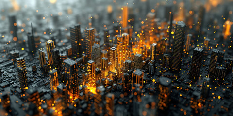 Explore a microworld of city miniatures in stunning 3D. AI generative modeling brings electronic chips to life.