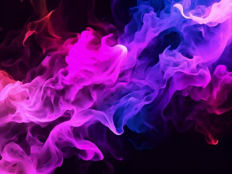 Fractal smoke patterns isolated on a black background illustrating the complex beauty of chaos