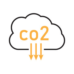 CO2 emissions icon. Ecology and environment symbol. Sign vector carbon dioxide pollution.