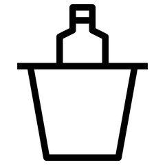 wine bucket icon, simple vector design