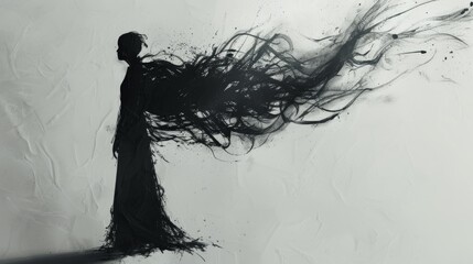 Fototapeta premium Abstract Black Ink Figure