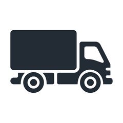 Truck: An Iconic and Versatile Illustration Perfect for Icons and Logos, Signifying Power, Reliability, and Efficiency in Transportation